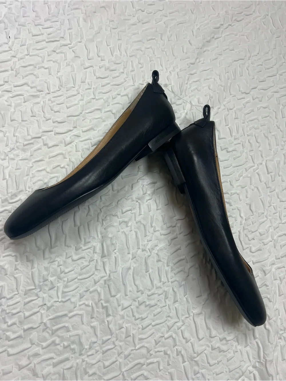 Lauren Ralph Lauren Leather Ballet Flat Black Round-Toe Women's 6.5